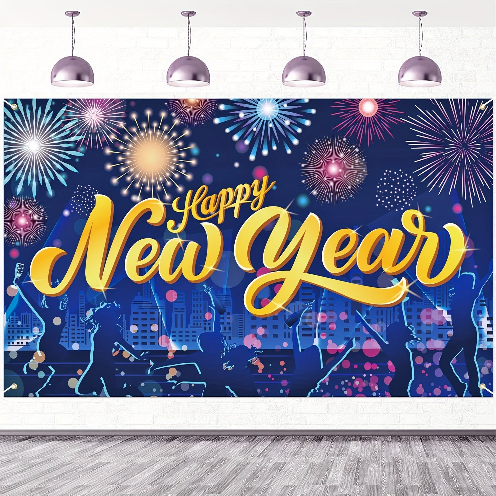 1pc Happy New Year Banner Large Party Wall Hanging Decoration