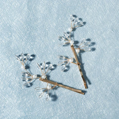 Bridal Curly Hair Rhinestone Hairpin Retro Style 2pcs pack