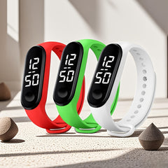 LED Touch Screen Sports Watches Digital Display PVC Strap Unisex