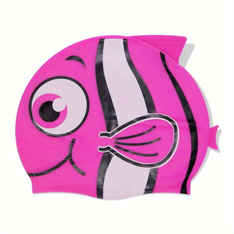 Silicone Fish Swimming Cap Cartoon Waterproof Swim Cap