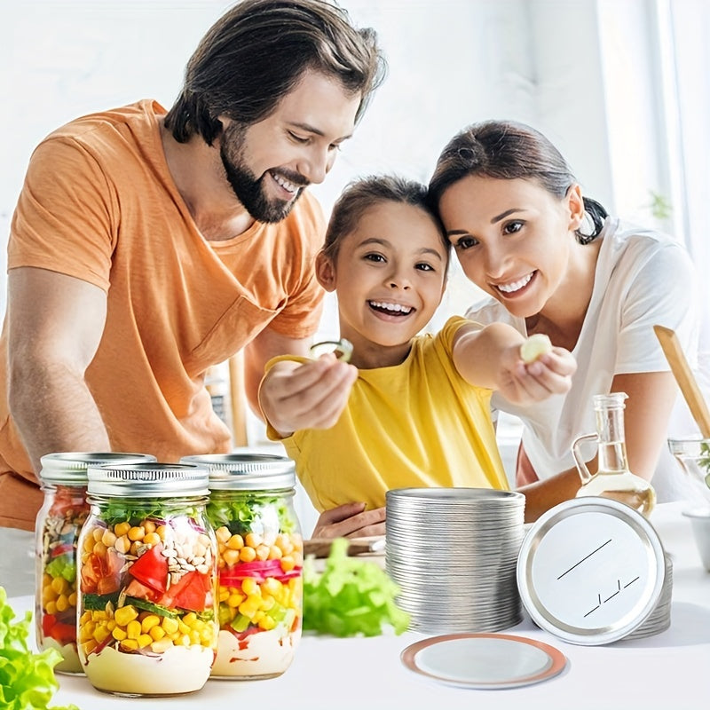 50pcs Mason Can Lids Reusable Split Lids with Sealing Rings