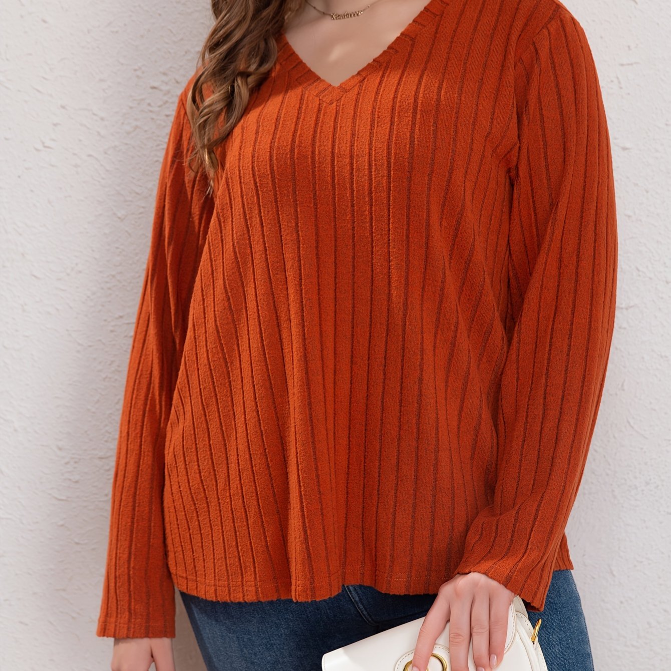 V Neck Long Sleeve Sweater