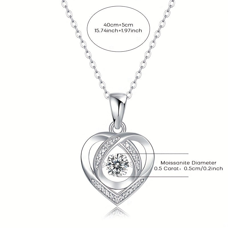Moissanite Necklace 925 Silver Pendant Clavicle Chain Jewelry for Women
