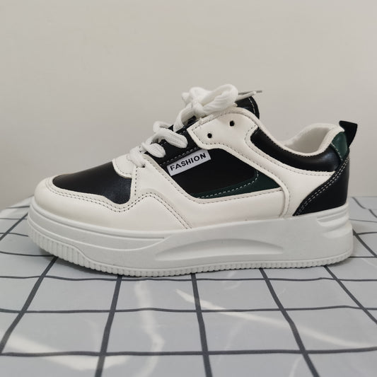 Women's Low Top Lace-Up Skate Shoes Colorblock Sneakers