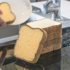 2pcs Cartoon Bread Double-sided Cleaning Sponge Strong Water Absorption