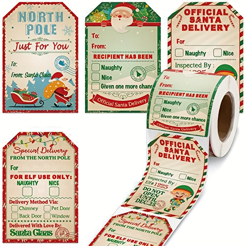 200 Christmas Holiday Decoration Stickers Roll Self adhesive Labels