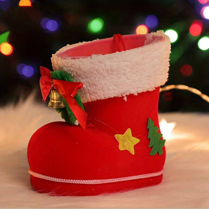 1pc Christmas Candy Boot Gift Bag Small Ornament Decoration