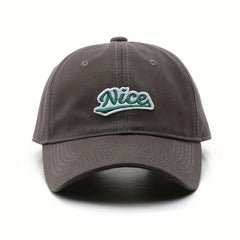 Retro Alphabet Embroidery Baseball Cap Spring Autumn Curved Eave Cap Sun Hat