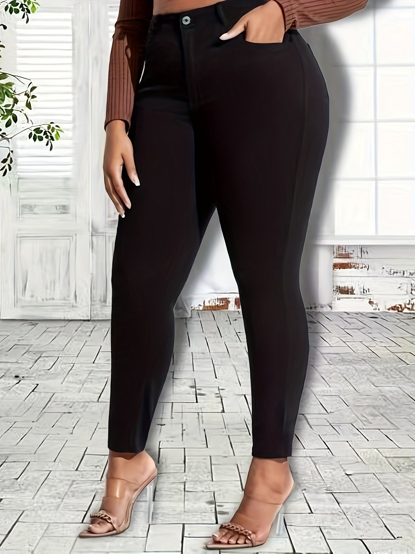 High Rise High Stretch Skinny Jeans for Plus Size Women