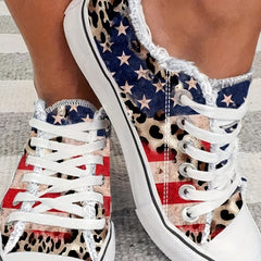 Women's Flag Pattern Canvas Shoes Independence