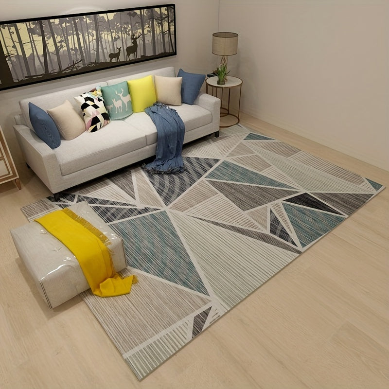 Modern Geometric 6'X8 5' Area Rug Minimalist Distressed Rug
