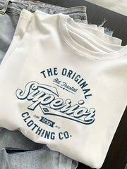 Women's Letter Print Crew Neck Sports Tee