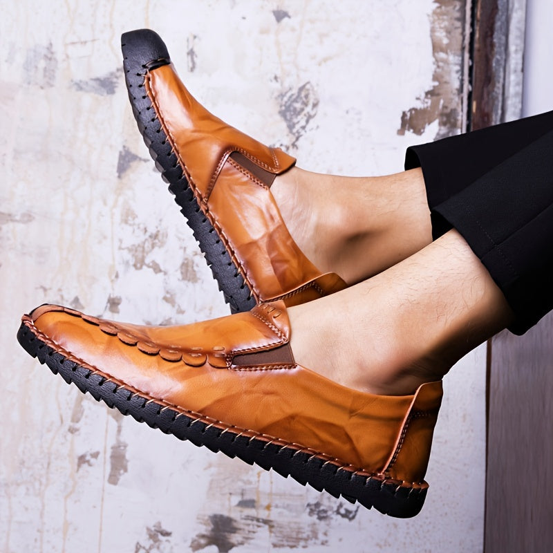Men's Stitching Leather Outdoor Casual Walking Shoes