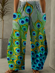 Butterfly Print Wide Leg Pants Casual Loose Pants For Spring & Summer