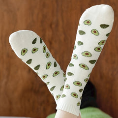 Avocado Print Mid Tube Socks Women's Stockings