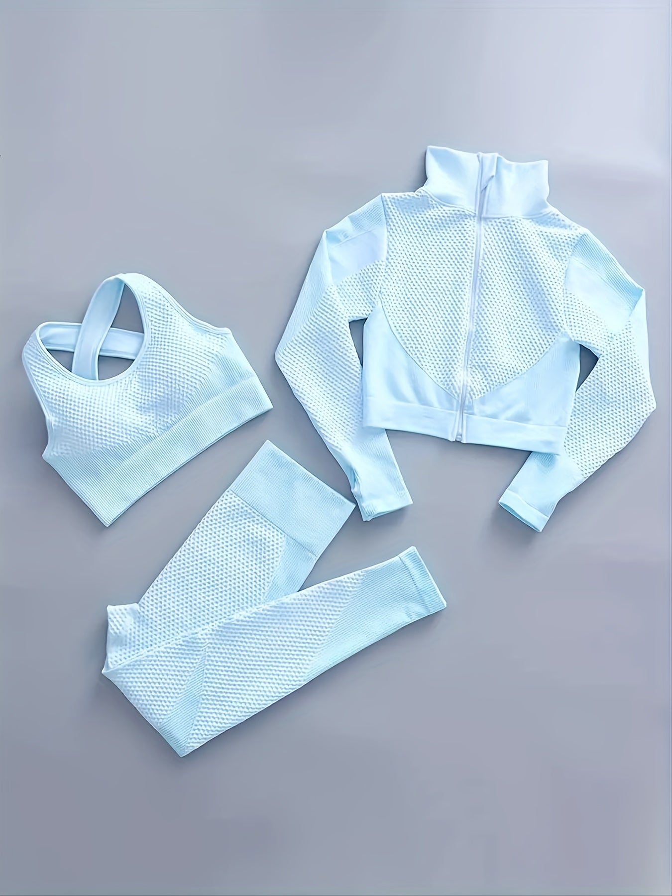Ultimate Yoga Fitness Set: Seamless Top, Leggings, Sports Bra