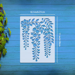 4pcs Flowers Leaves Painting Stencils - Reusable Plastic S