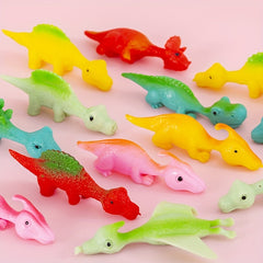 Elastic Dinosaur Finger Dart Toy Fun Launch Dinosaur Decompression Rubber Toy