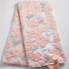 African Jacquard Lace Fabric High French Tulle Lace Brocade Fabric