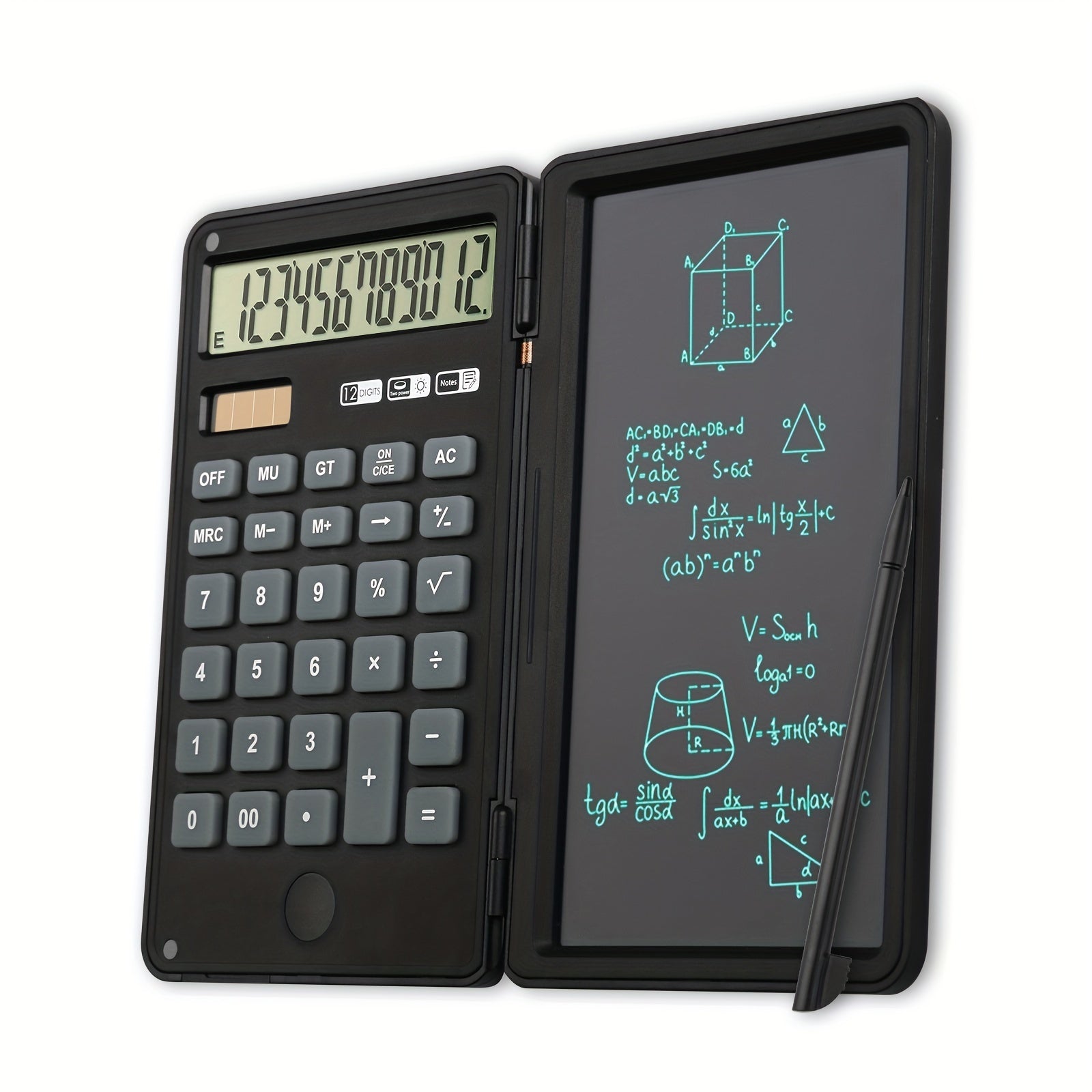 HappyFit 12-Digit Desktop Calculator with LCD Writing Tablet