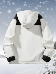 Men's Block Hooded Jacket for Autumn and Winter