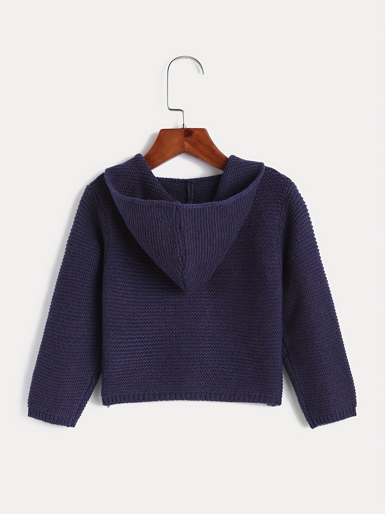 Casual Hooded Knit Cardigan Little Girls Coat