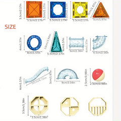 Magnetic Building Blocks Set with Pipe and Ball Track DIY Construction Toy