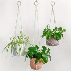 Macrame Plant Hangers Indoor Hanging Basket Holder With Beads