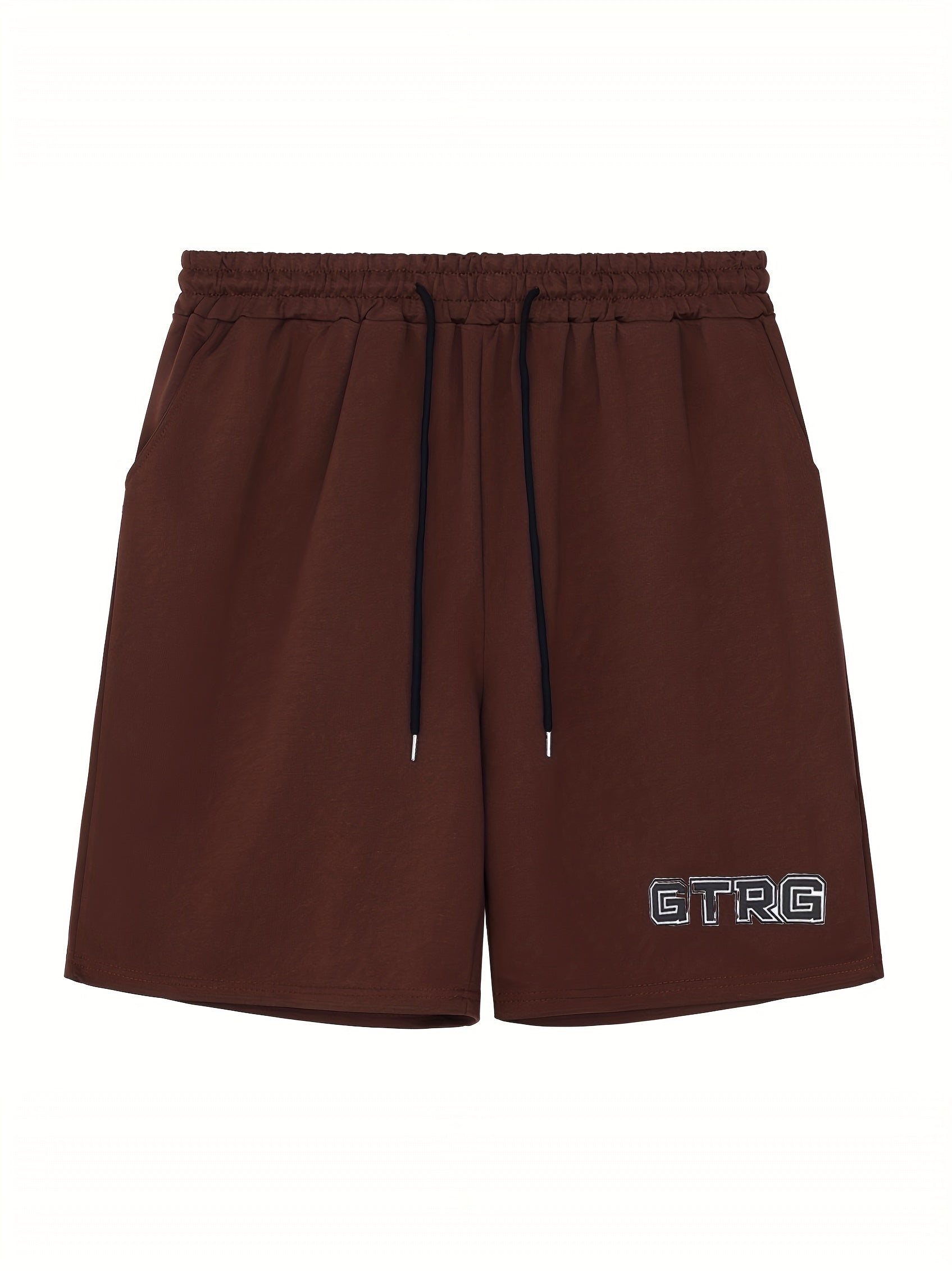 Classic Letter Print Men's Shorts - Summer Outdoor Drawstring Shorts