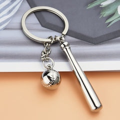 Baseball Bat Key Chain 3D Metal Sports Style Creative Gift
