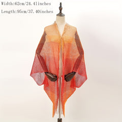 Boho Fringed Shawl Hollow Out Mature Wrap Sunscreen