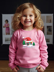 Christmas Gift Graphic Crew Neck Long Sleeve Sweatshirt for Kids