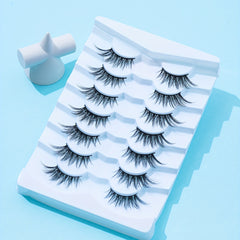 7 Pairs Fluffy Wispy Cat Eye False Eyelashes Pack