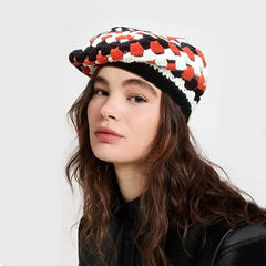 Hollow Out Beret Crochet Beret Cap Lightweight Women Painter Cap