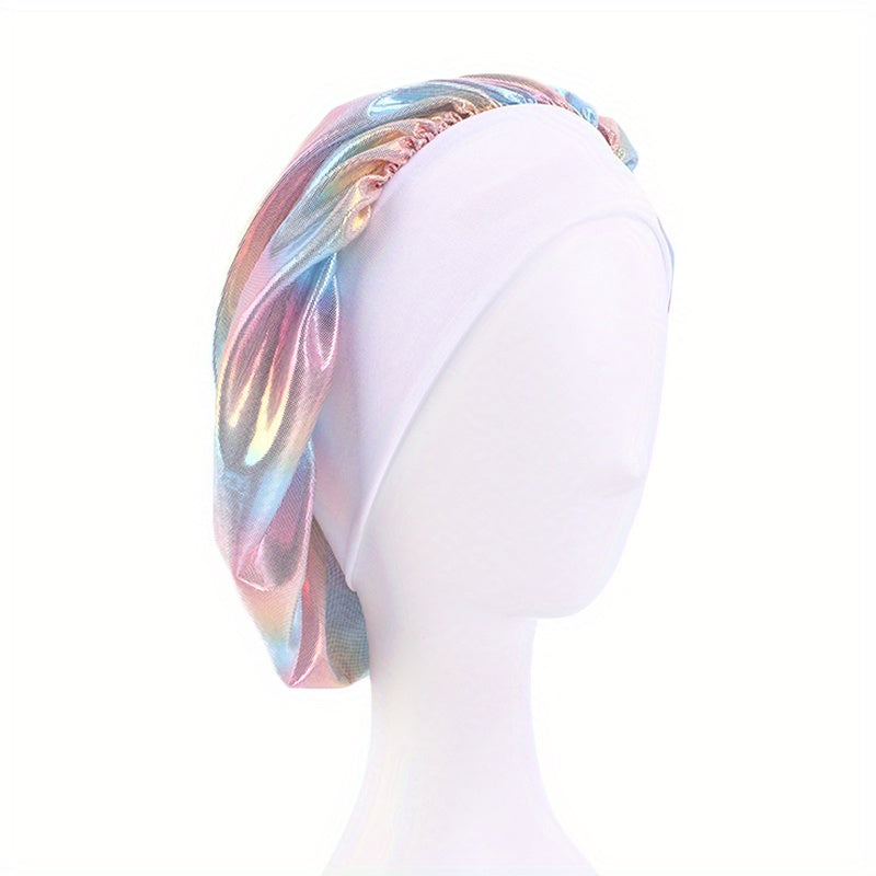 Laser Elastic Hair Bonnet Candy Y2K Sleeping Night Cap