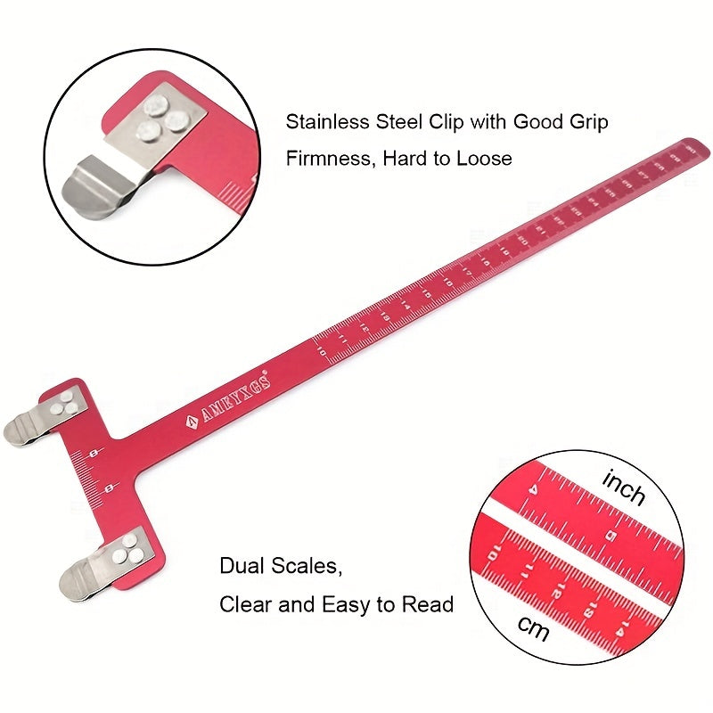 Archery Bow Square T Shape Ruler with Copper Buckle Set