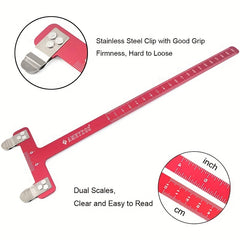 Archery Bow Square T Shape Ruler with Copper Buckle Set