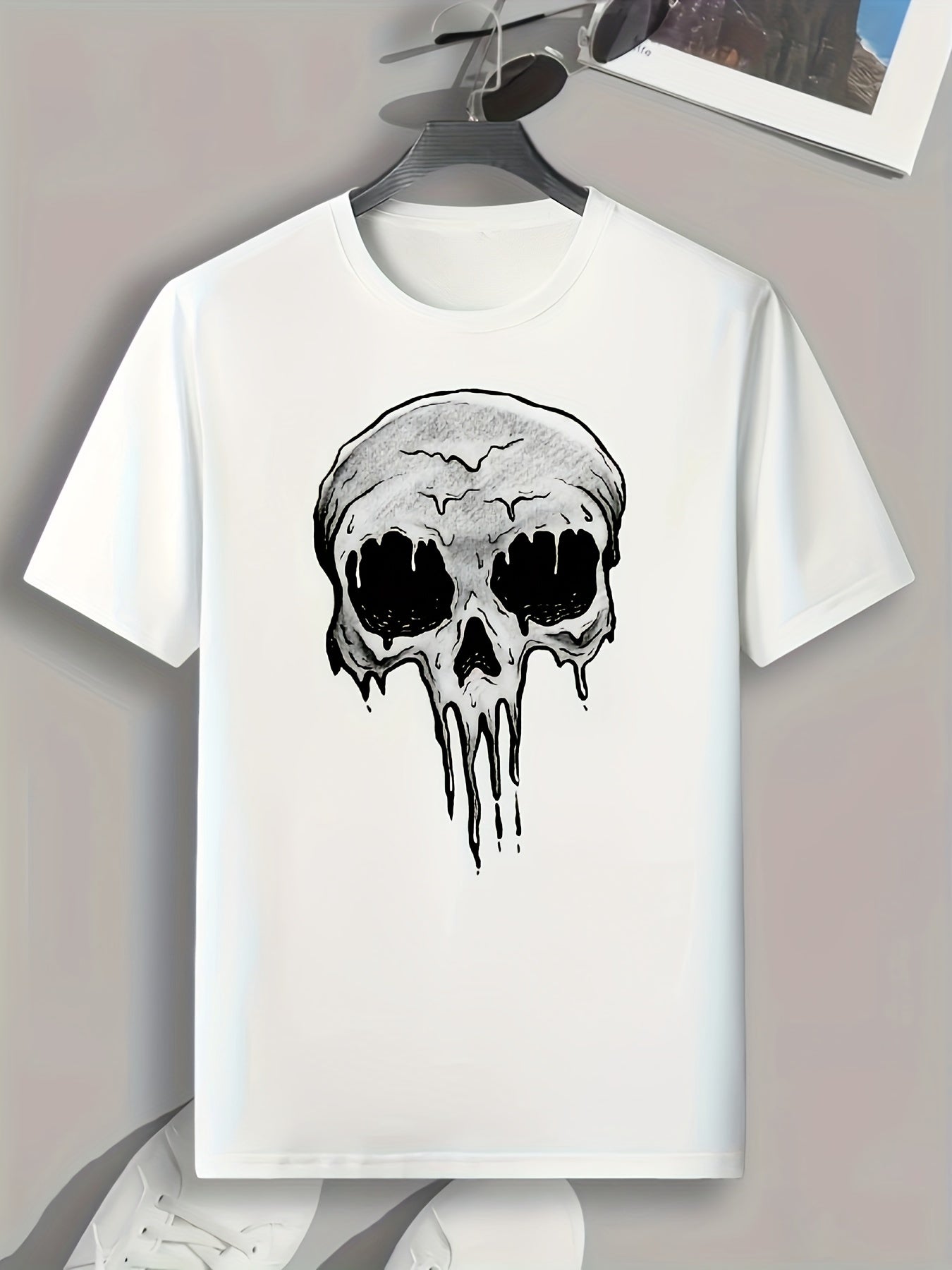 Skull Print Men's Graphic T shirt Casual Comfy Tees For Summer