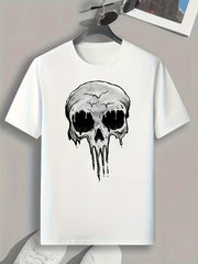 Skull Print Men's Graphic T shirt Casual Comfy Tees For Summer