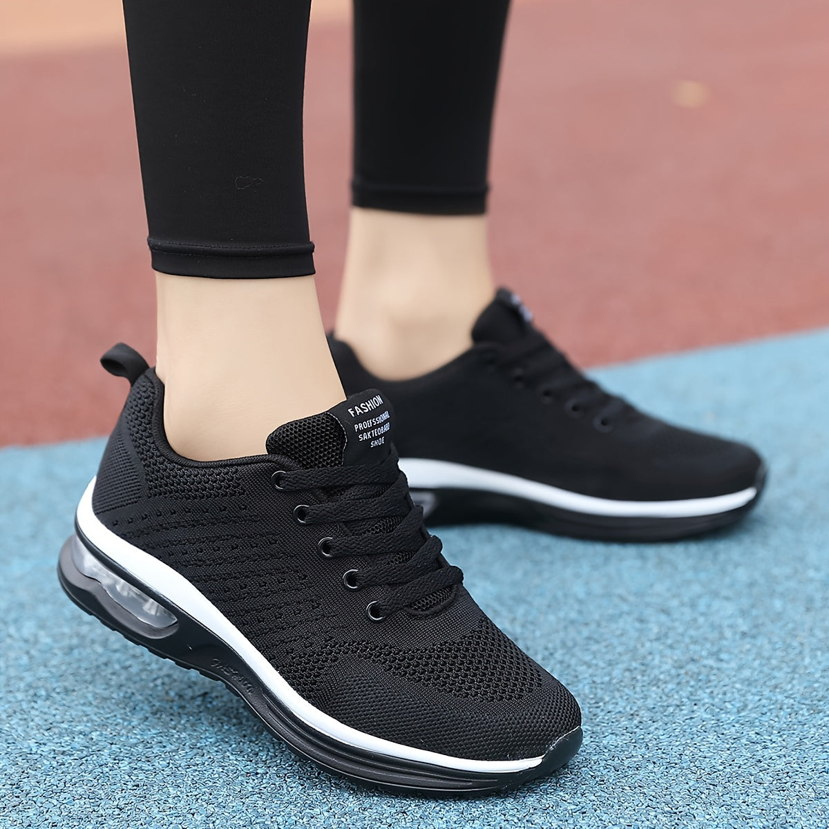Women's Mesh Air Cushion Running Shoes Lightweight Lace Up Travel Walking Shoes