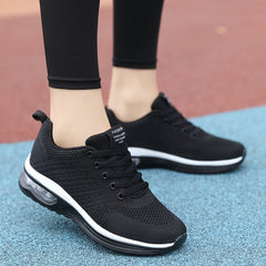 Women's Mesh Air Cushion Running Shoes Lightweight Lace Up Travel Walking Shoes