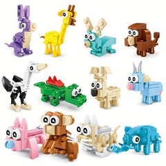 Animal Building Block Sets, Interchangeable Parts, 3-in-1 Shapes, DIY Toys
