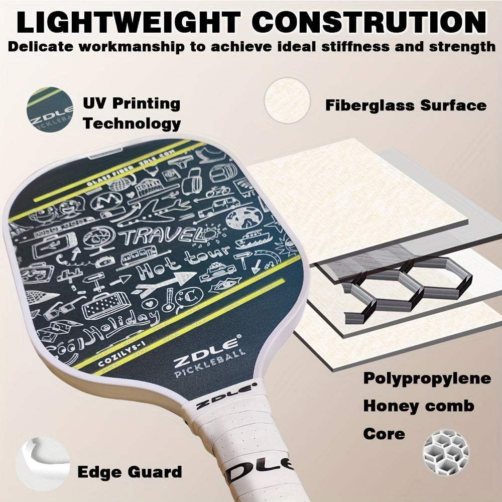 Pickleball Paddle Fiberglass Face 16mm Polypropylene Honeycomb Core Edge Guard