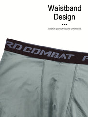 Men's 3pcs Solid Leggings Active Quick Drying Compression Pants