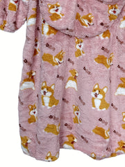 Puppy Pattern Oversized Wearable Blanket