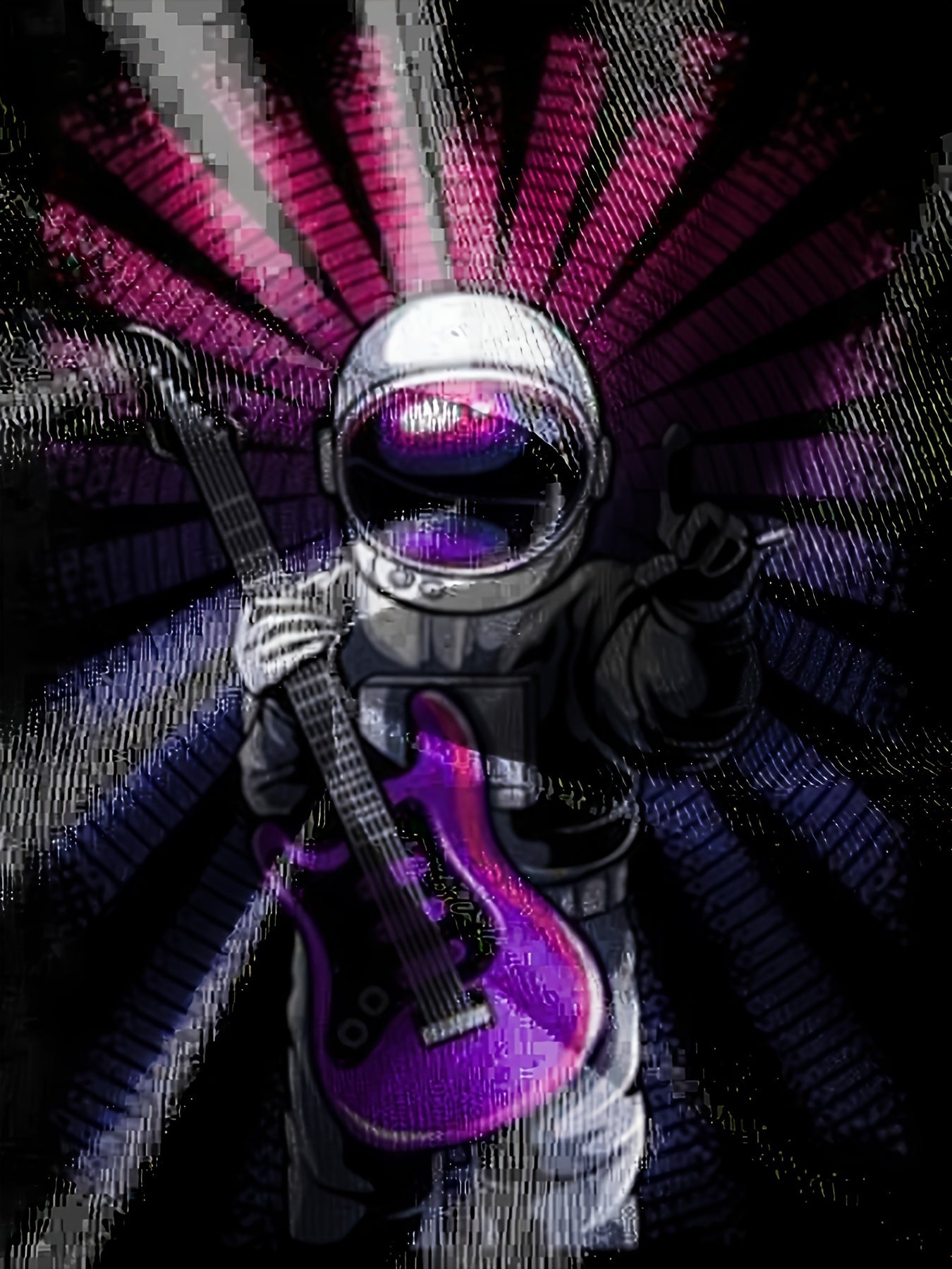 Astronaut Play Rock Boy's T shirt Short Sleeve Comfortable Summer Top