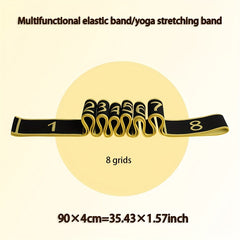 Yoga Stretching Band with 10 Hoops Elastic Resistance Band