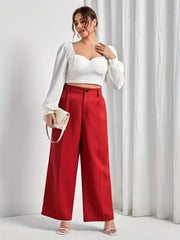 Business Casual Pants Women's High Waist Wide Leg Trousers