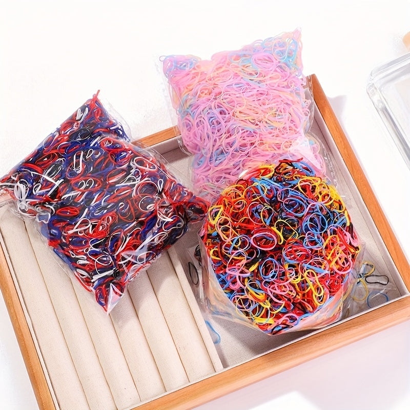1500pcs Colorful Hair Ties Set for Baby Girls