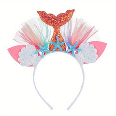 Mermaid Hair Hoop Party Hair Accessories Princess Mesh Flower Animal